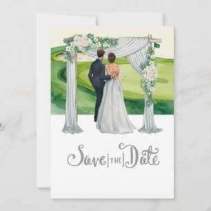 Invitación Boda de golf Salvar el tema del golf de fecha