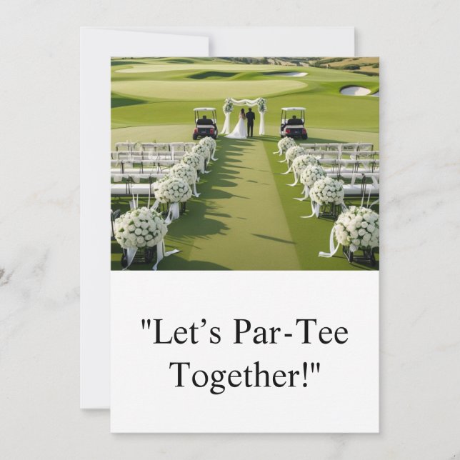 Invitación Boda de golf Salvar el tema del golf de fecha (Anverso)