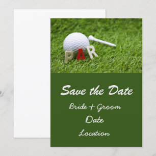 Invitación Boda de golf salvar la fecha par para emparejar co