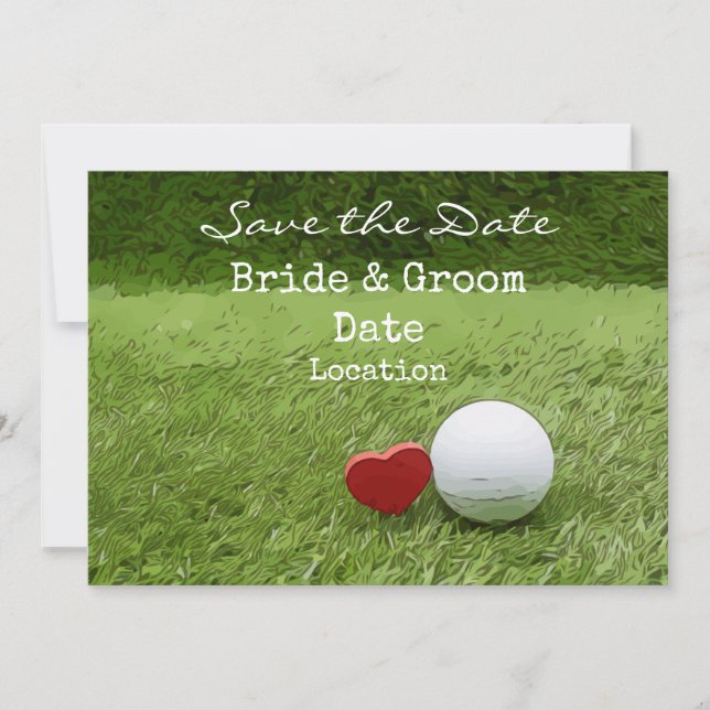 Invitación Boda de golf save la fecha con amor golfista (Anverso)