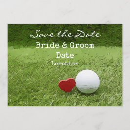 Invitación Boda de golf save la fecha con amor golfista
