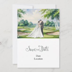 Invitación Boda de Golf Save the Date con tema de Golf