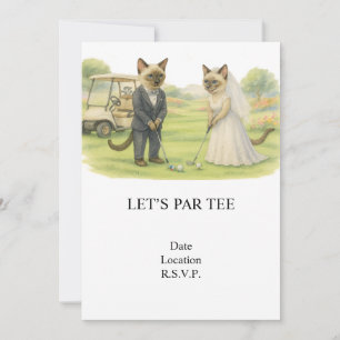 Invitación Boda de golf Vamos Par tee para amantes de los gat