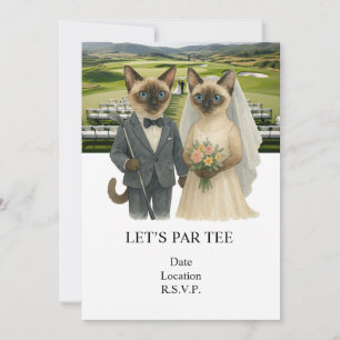 Invitación Boda de golf Vamos Par tee para amantes de los gat