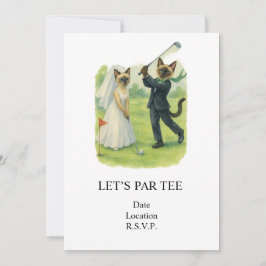 Invitación Boda de golf Vamos Par tee para amantes de los gat