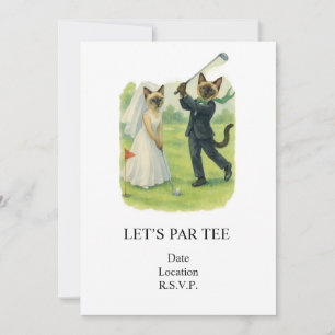 Invitación Boda de golf Vamos Par tee para amantes de los gat