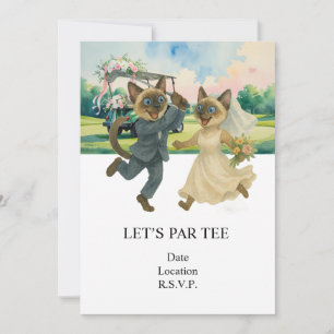 Invitación Boda de golf Vamos Par tee para amantes de los gat