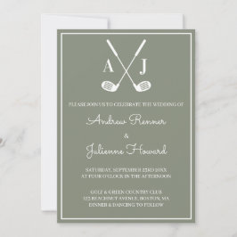 Invitación Boda de Golf Verde Salvia