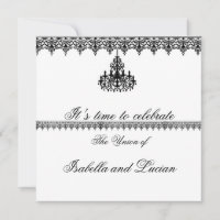 Boda de Gótico de candelabro negro y blanco formal