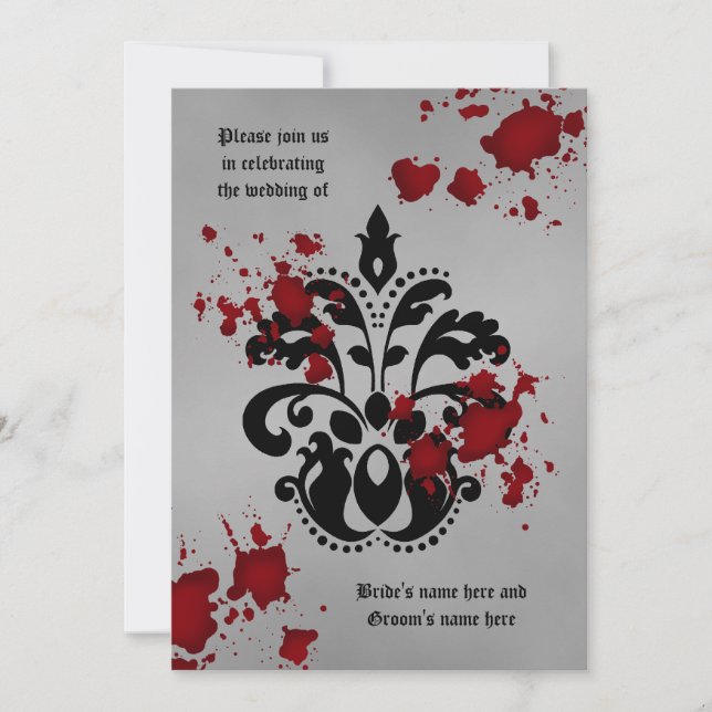 Invitación Boda de Gótico de Halloween (Anverso)