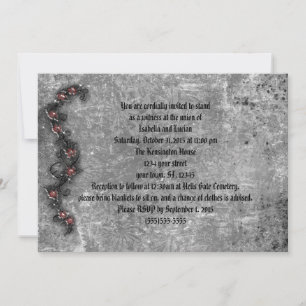 Invitación Boda de Gótico de Rosas de la piel negra
