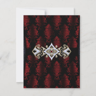 Invitación Boda de Gótico de vampiros de Damask con clip de j