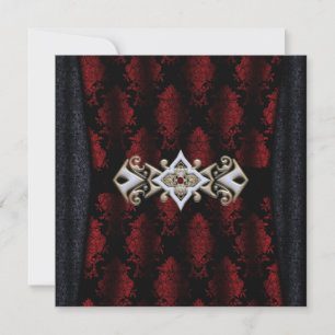 Invitación Boda de Gótico de vampiros de Damask con clip de j