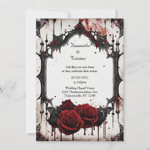 Invitación Boda de Gótico de vampiros de Roses Roses Roses Ro