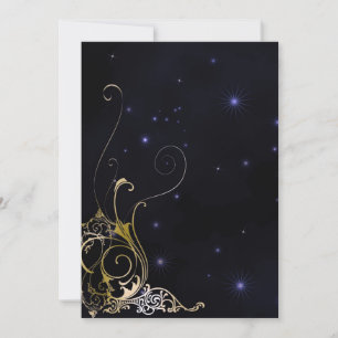 Invitación Boda de Gótico formal con desplazamiento de oro