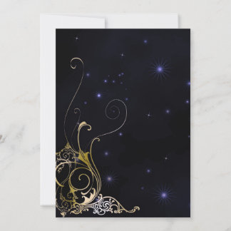 Invitación Boda de Gótico formal con desplazamiento de oro