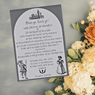Invitación Boda de Grabado Arqueado Renacimiento Medieval