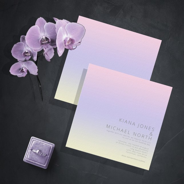 Invitación Boda de gradiente de estado de ánimo Pastel Dawn I (Subido por el creador)