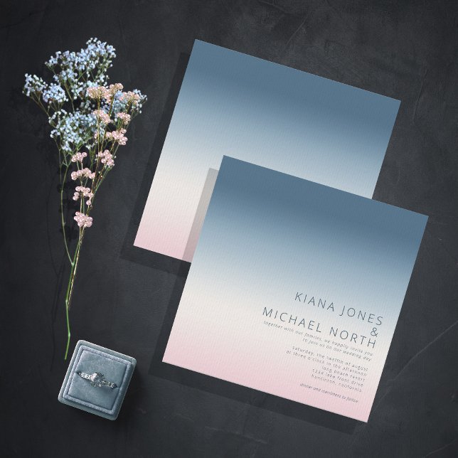 Invitación Boda de gradiente de humor Sky prusiano ID741 (Subido por el creador)