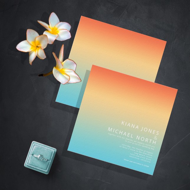 Invitación Boda de gradiente de humor Sky tropical ID741 (Subido por el creador)
