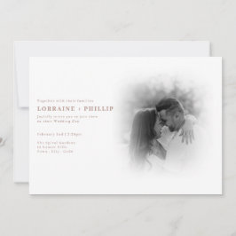 Invitación Boda de gradiente fotográfico en blanco y negro ro