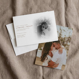 Invitación Boda de gradiente fotográfico en blanco y negro ro