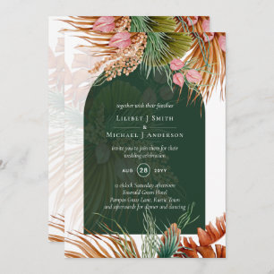 Invitación BODA de Grado BOHO Tropical Pampas