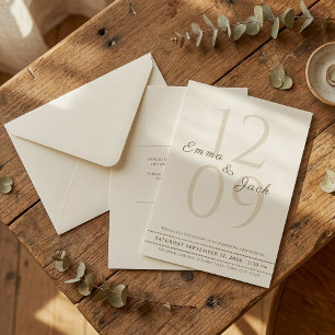 Invitación Boda de grandes citas y nombres de guiones Minimal