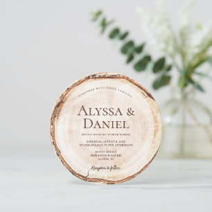 Invitación Boda de granero madera cortada rústica personaliza