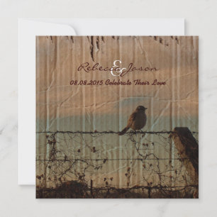 Invitación Boda de granero occidental de la valla rural