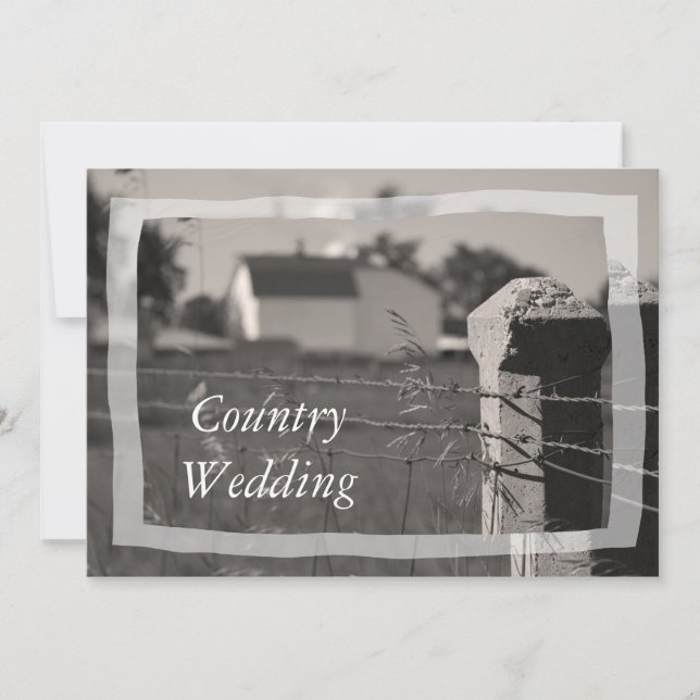 Invitación Boda de granja de campo (Anverso)