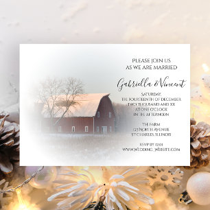 Invitación Boda de granja de invierno de granjas cubiertas de