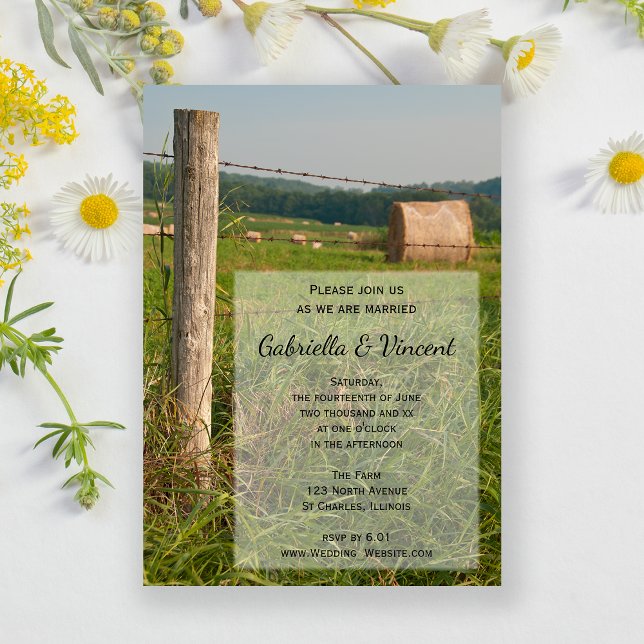 Invitación Boda de granja de pastos verdes (Subido por el creador)