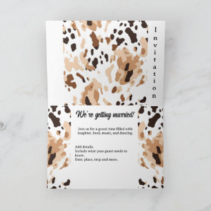 Invitación Boda de granja Estampado de cuero de vaca 3