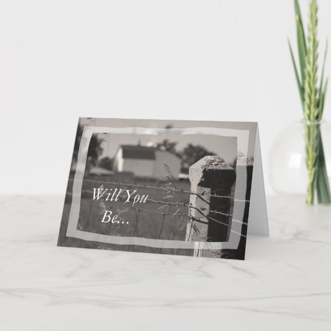 Invitación Boda De Granjas De Campo Serás Mi Novia (Anverso)