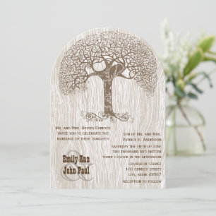 Invitación Boda de grano de madera amarillo marrón amor pájar