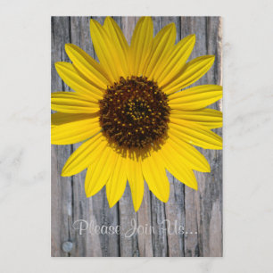 Invitación Boda de grano de madera de girasol con verso