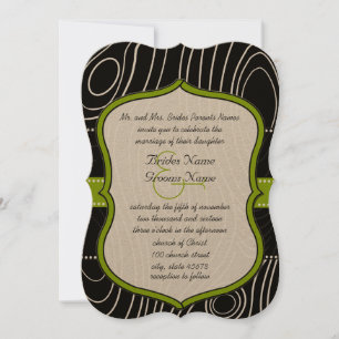 Invitación Boda de grano de madera de un país verde ruso