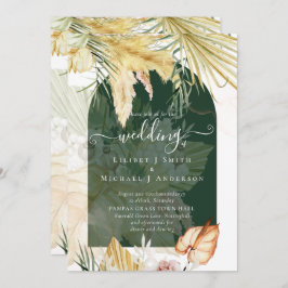 Invitación BODA de Grasa BOHO Wheat Pampas