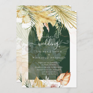 Invitación BODA de Grasa BOHO Wheat Pampas