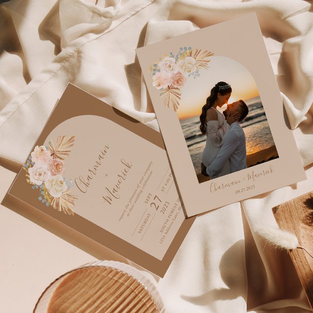 Invitación Boda de Grass Arch Boho Pampas (Subido por el creador)