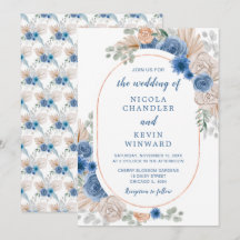 Boda de Grass Blue Boho Pampas