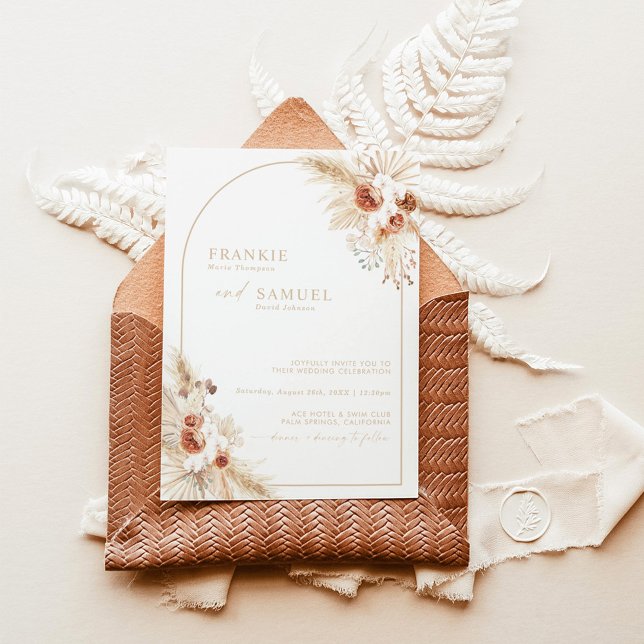 Invitación Boda de Grass Boho Beige Pampas (Subido por el creador)