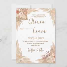 Invitación Boda de Grass Boho Pampas