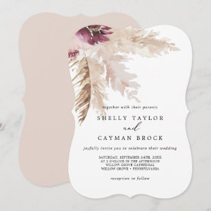 Invitación Boda de Grass Boho Pampas