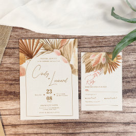 Invitación Boda de Grass Boho Pampas Rustic