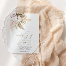 Boda de Grass & Calligraphy de Pampas Moderno