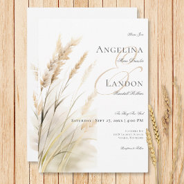 Invitación Boda de Grass Rustic Boho Dried Tan