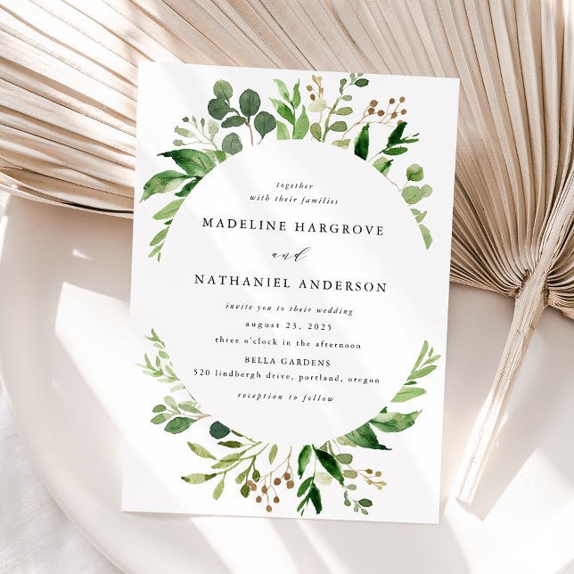Invitación Boda de Greenery con Acuarela (Subido por el creador)
