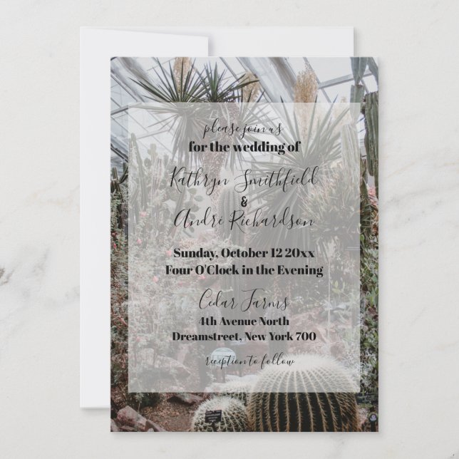 Invitación Boda de Greenhouse (Anverso)